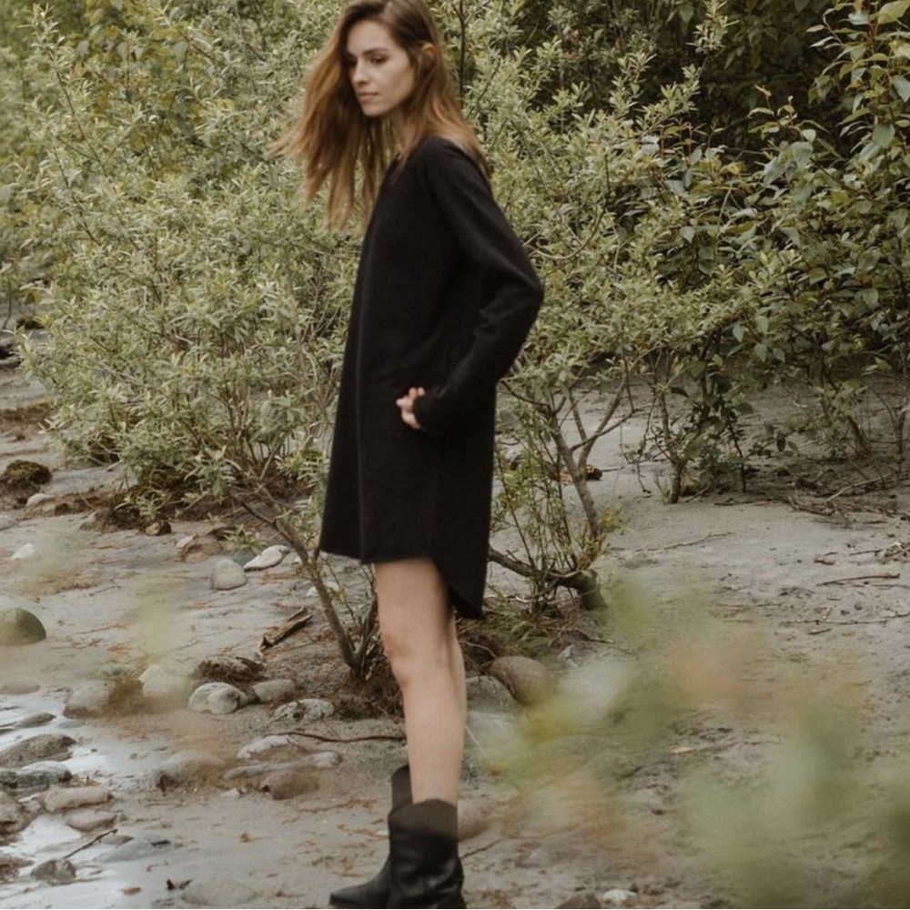 Jackson Rowe | Black | Larrea | Cotton | Hi-Low | Sweatshirt Dress | Size S